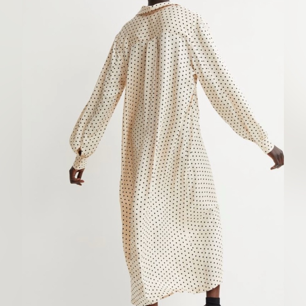 H&M Polka Dot Long Sleeve Shirt Dress - Picture 3 of 5